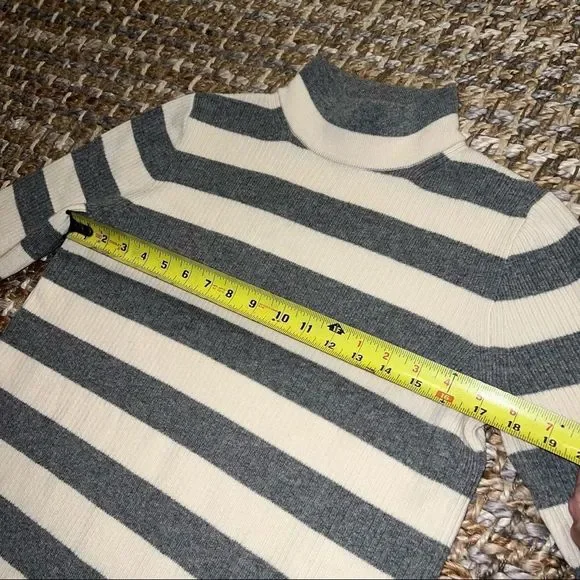 J. Crew Gray and White Striped Long Sleeve Dress - Picture 11 of 14